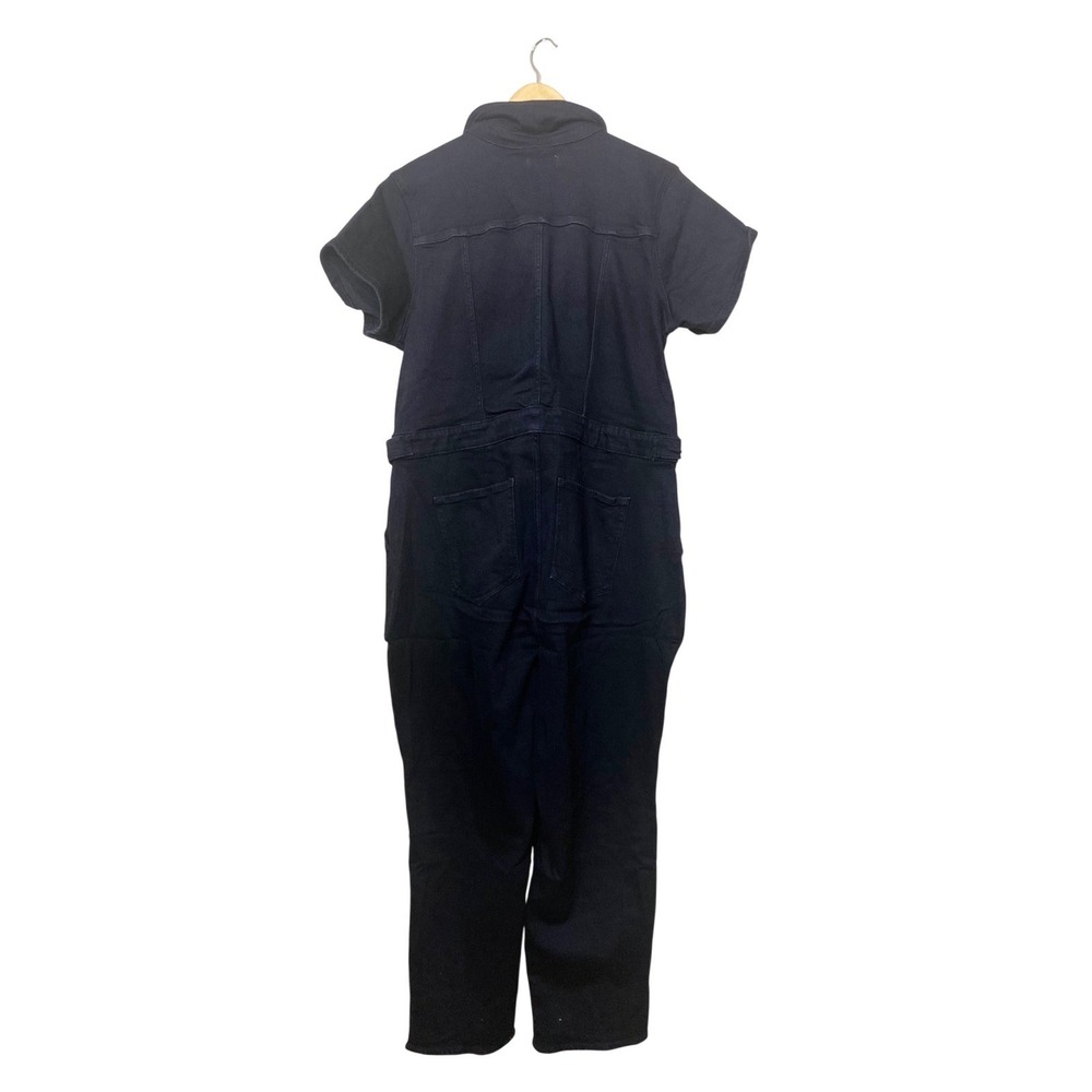 Good American Fit For‎ Success Short Sleeve Denim Jumpsuit Black 2XL NEW - Picture 5 of 5